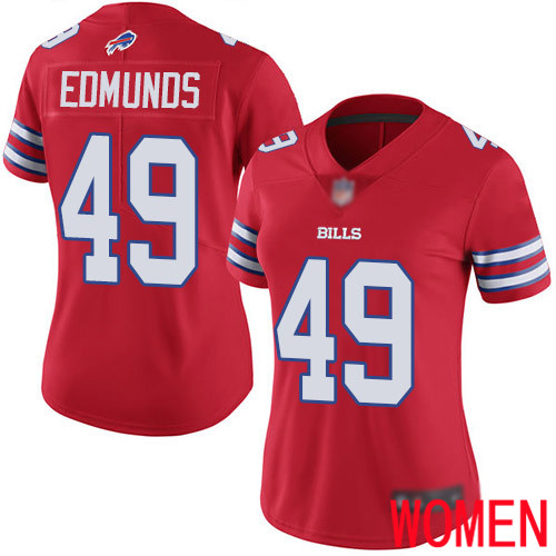 Women Buffalo Bills #49 Tremaine Edmunds Limited Red Rush Vapor Untouchable NFL Jersey